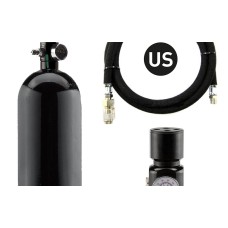 HPA-set met 0,8 liter tank, regelaar en US-slang HPA-set met 0,8 liter tank, regelaar en US-slang